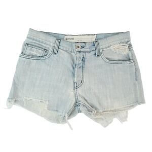 Ever Brand Designer Shorts Women 25‎ Distressed Destroyed USA Button Fly